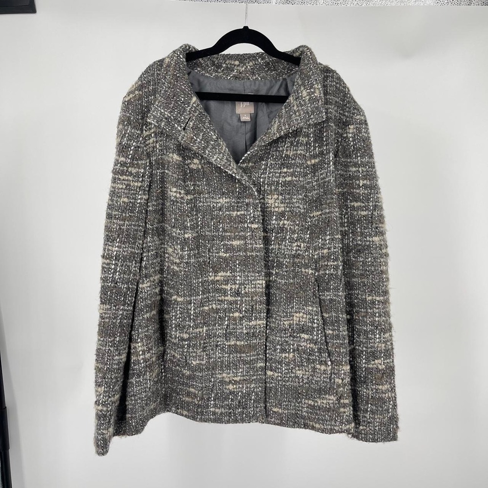 J Jill Women's Wool Tweed Collared Blazer Jacket S Career Academia Old Money